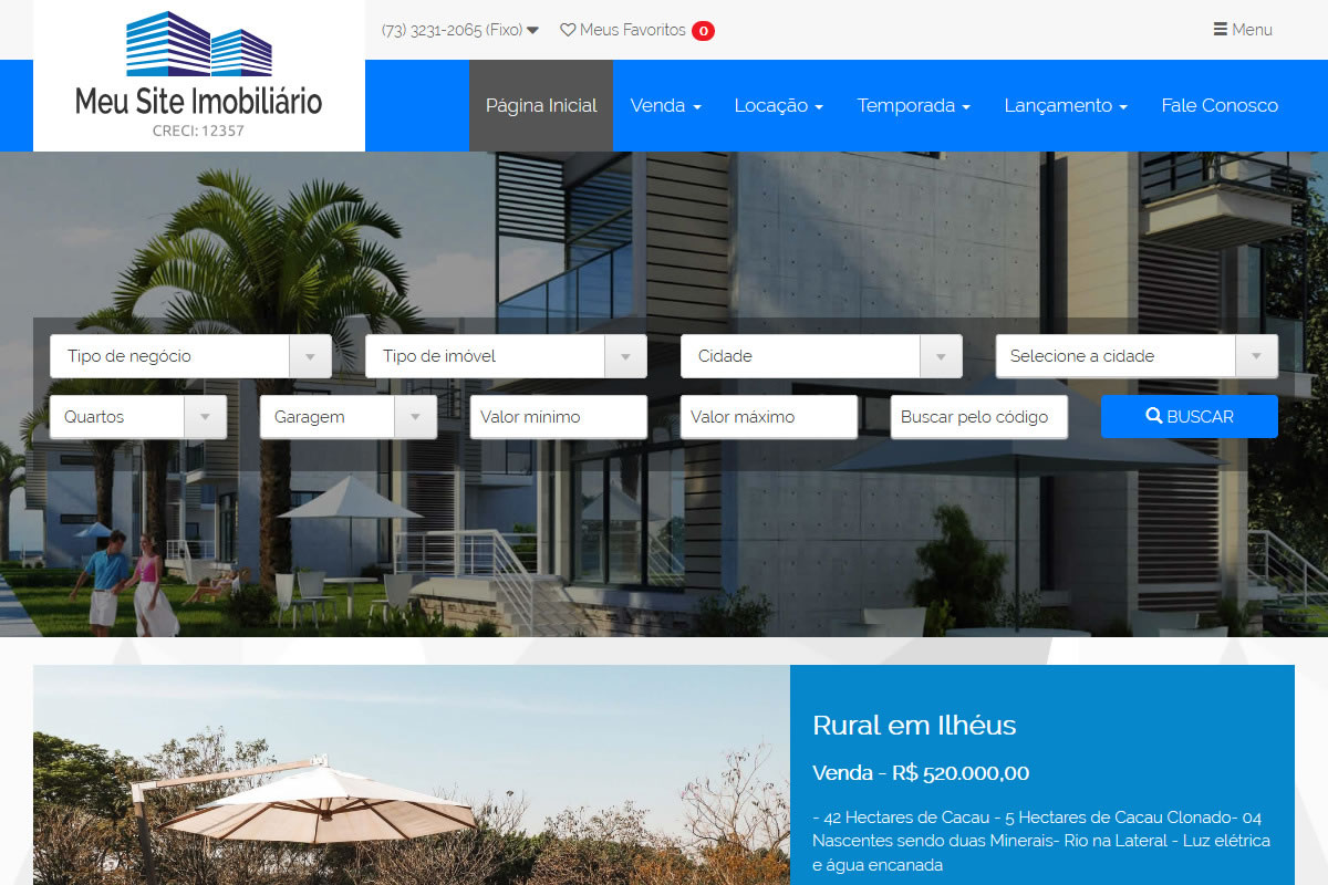 Modelo 01 - Meu Site IMobiliario