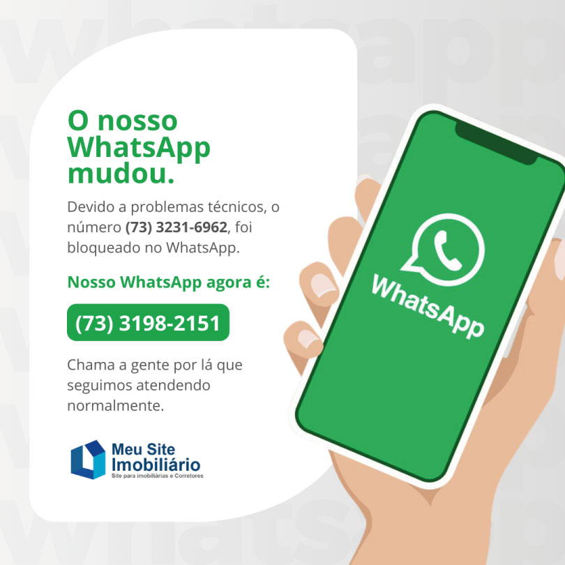Mudança telefone WhatsApp